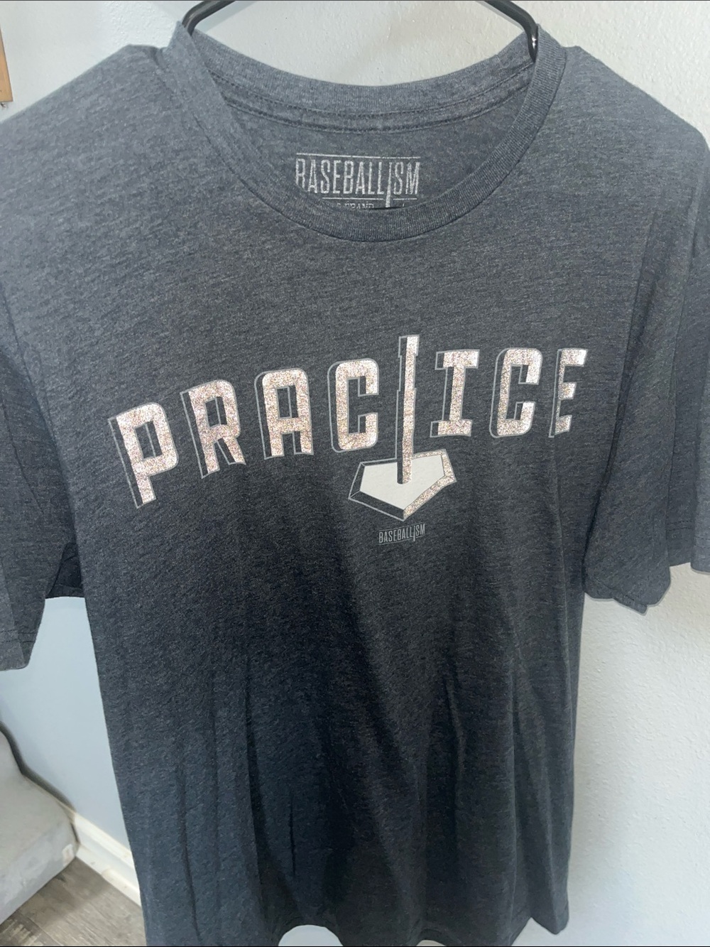 Men’s Baseballism Practice Graphic Tee — Dark Gray